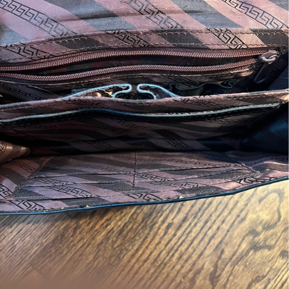 Vintage Marc Chantal M.C. Purse Black Croc Leather Handbag Silver Heart Preowned - Picture 7 of 12